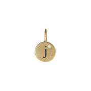 HEATHER B MOORE 14K Yellow Gold Mini Round Initial